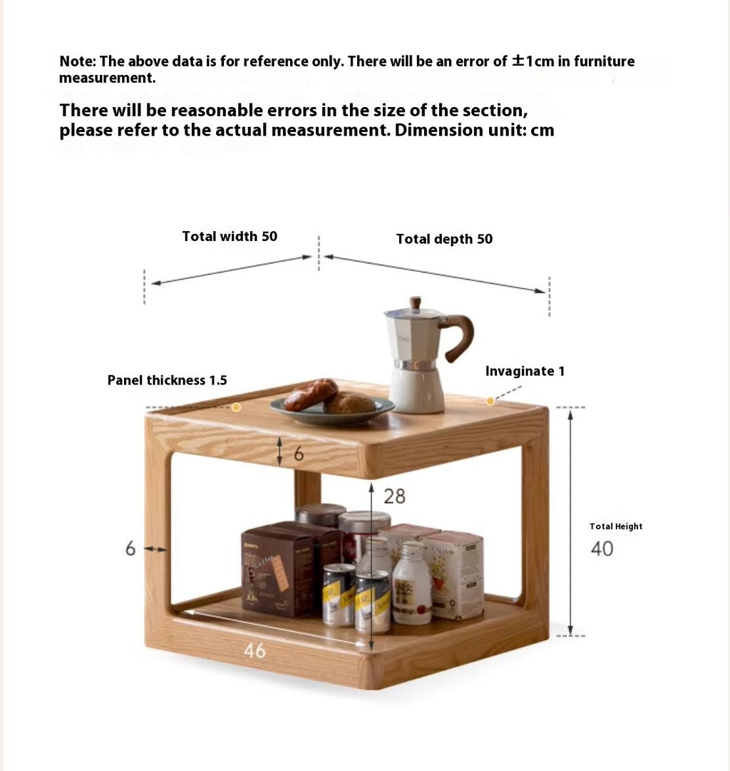 Oak Solid Wood Square Coffee Table Module Combination
