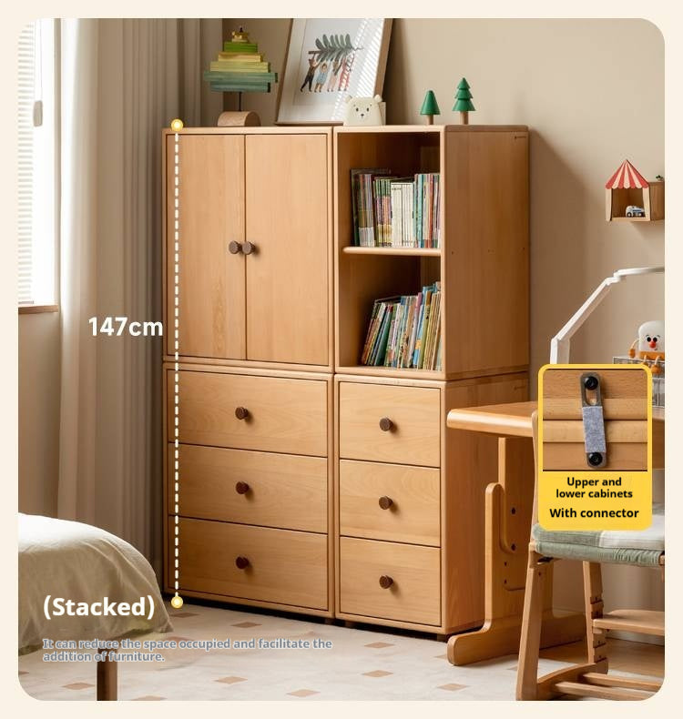 Beech Solid Wood Children's Bucket Cabinet
