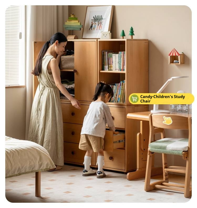 Beech Solid Wood Children's Bucket Cabinet