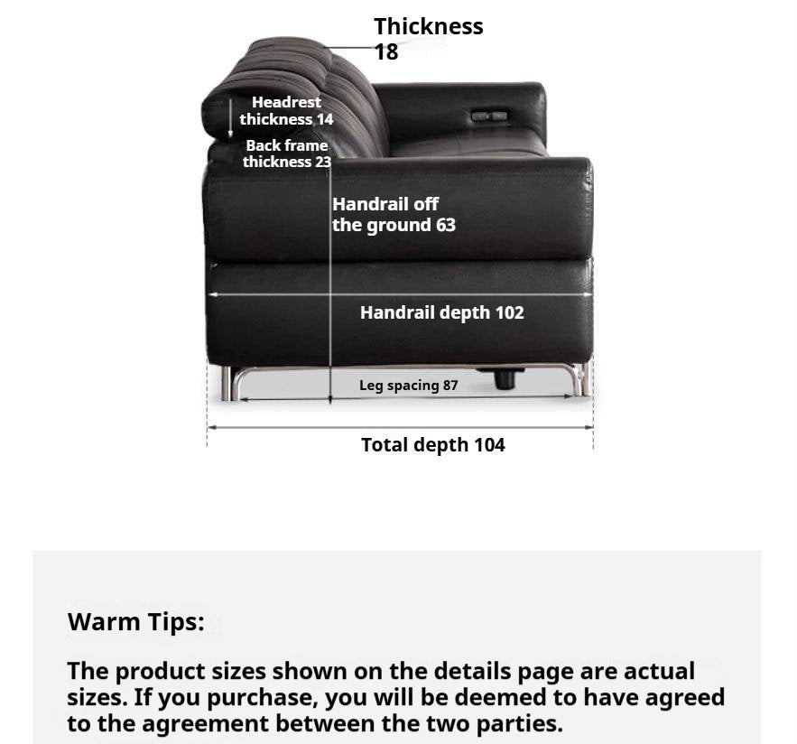 Leather Bauhaus Telescopic Function Sofa