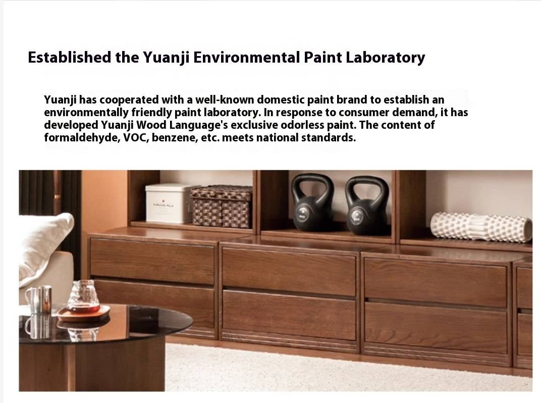 Oak Solid Wood Modern Minimalist Style Bookcase And Storage