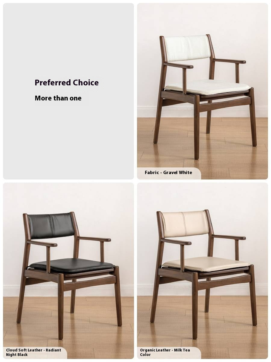 Golden Sandalwood Solid Wood Dining Soft Chair