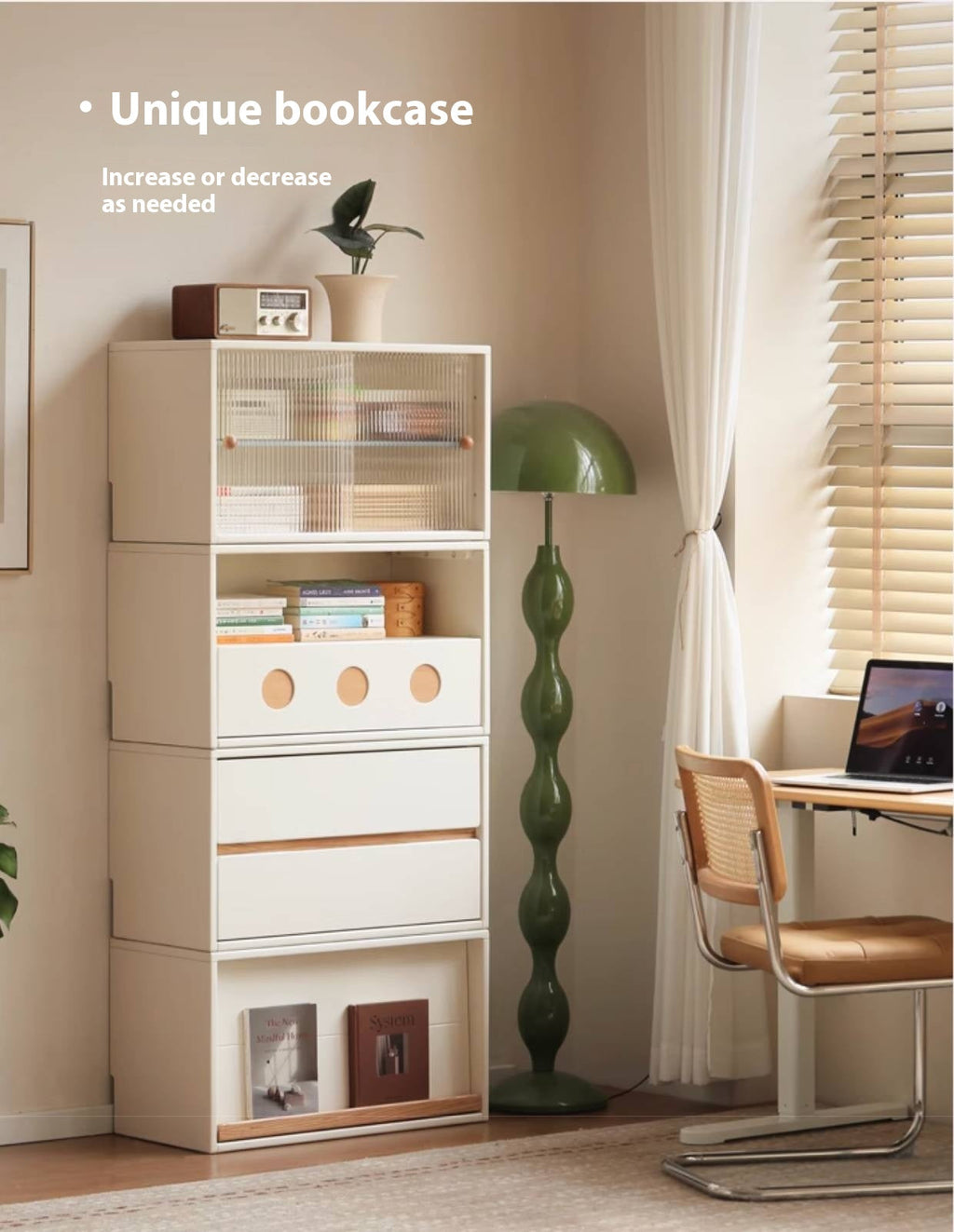 Rubber, Oak Solid wood Module Combination TV Stand.