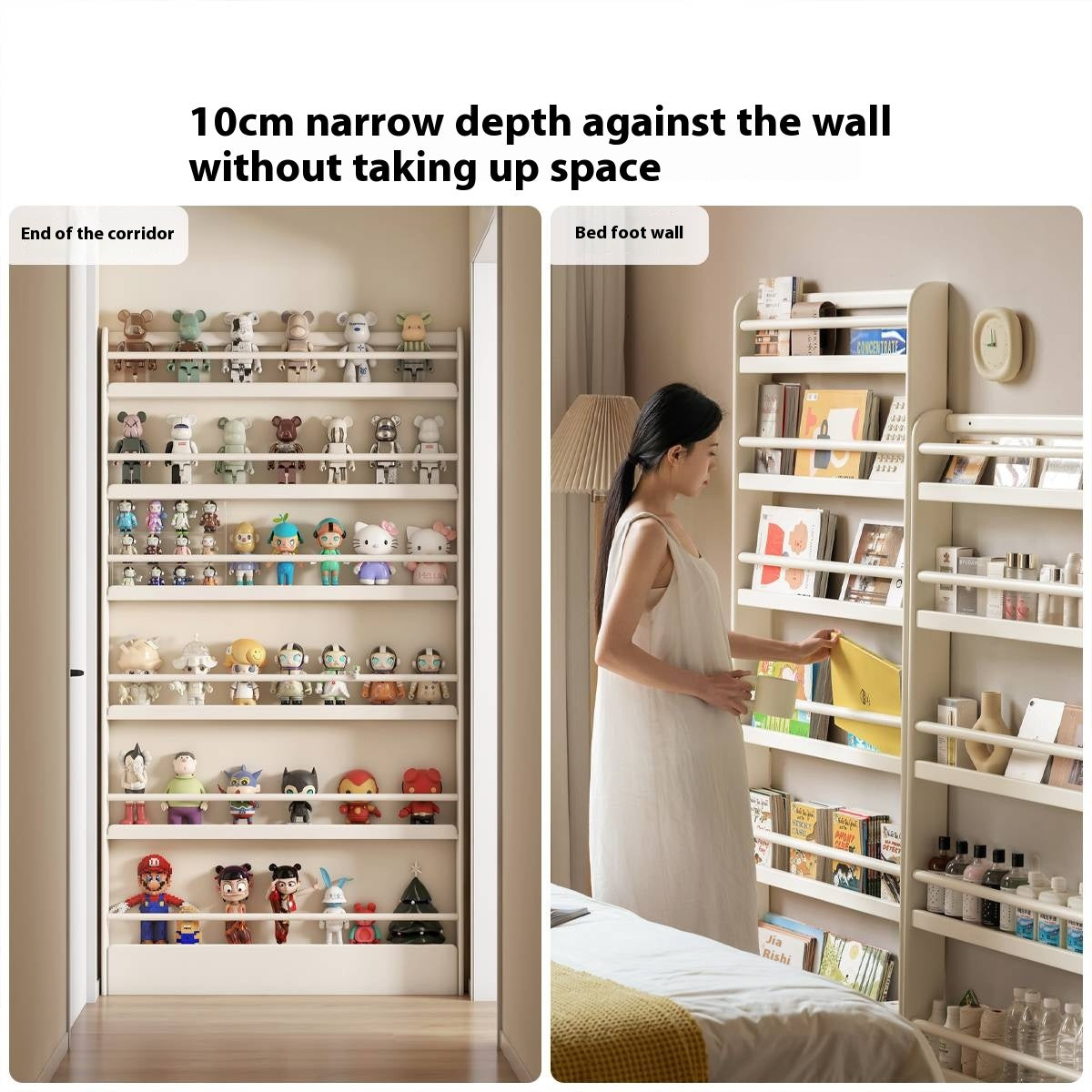 Rubberwood Solid Wood Cream Style Bookshelf