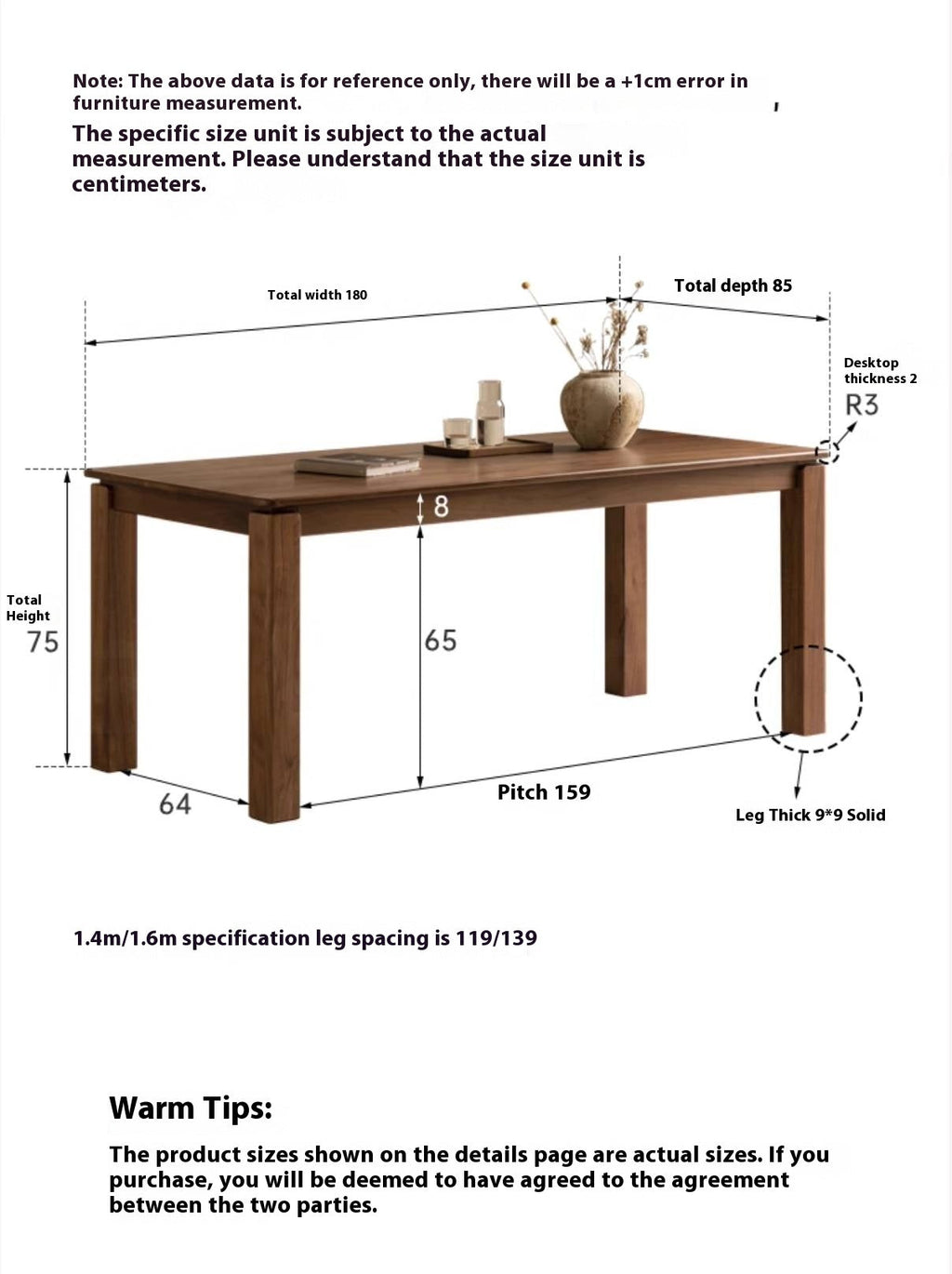 Black Walnut, Ash, Oak Solid Wood Large Board Dining Table