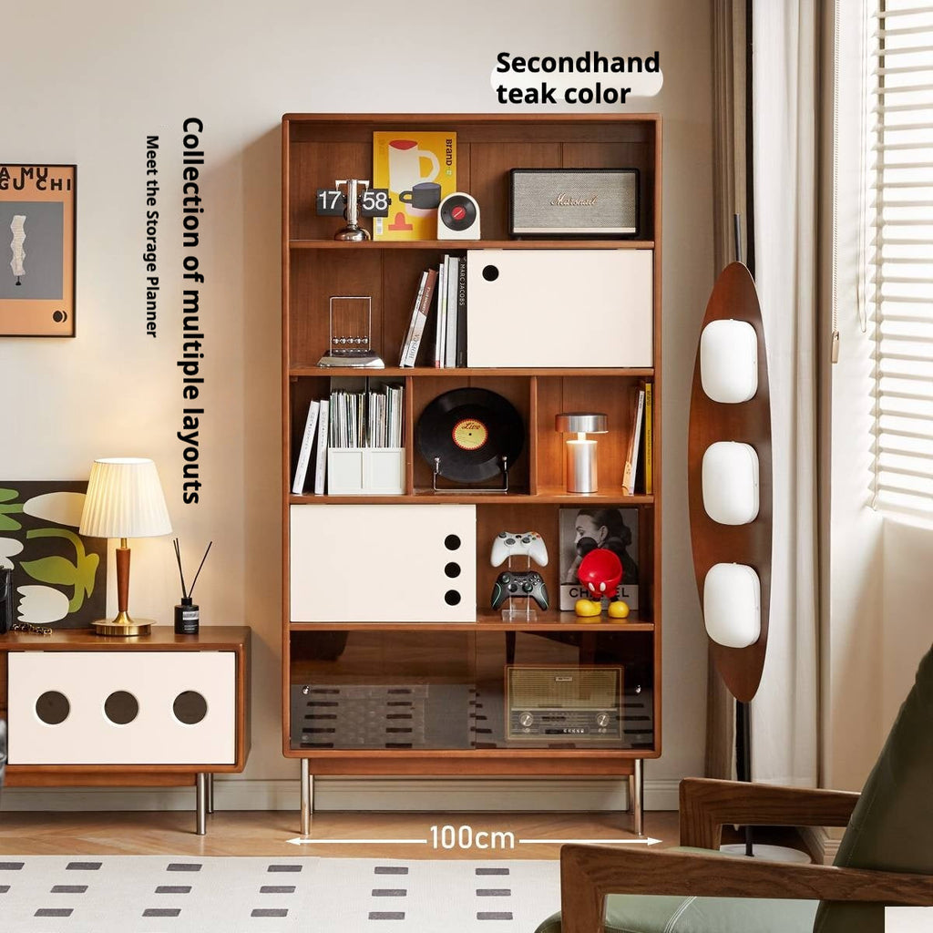 Poplar, Cherry Solid Wood Antique Style Bookshelf