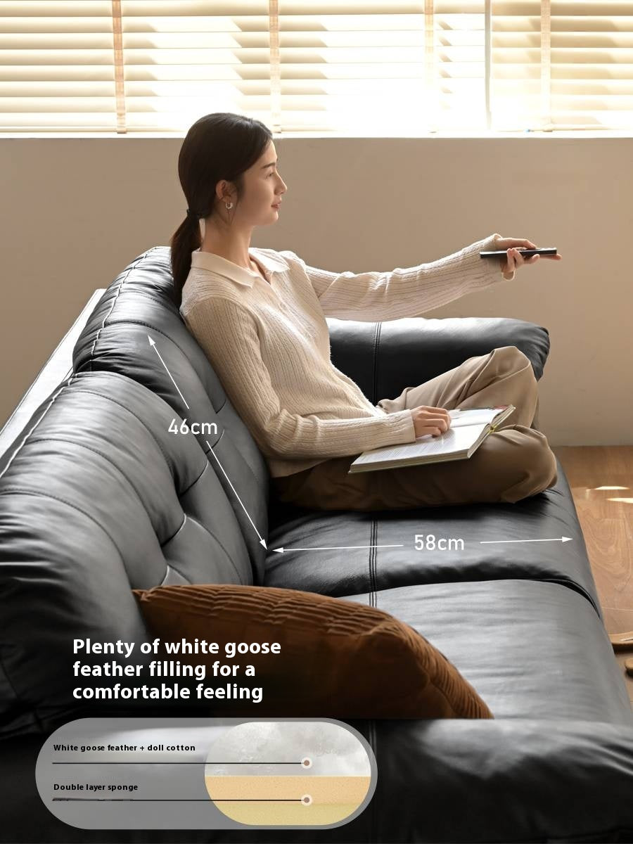 Ash Solid Wood Fabric, Leather Sofa