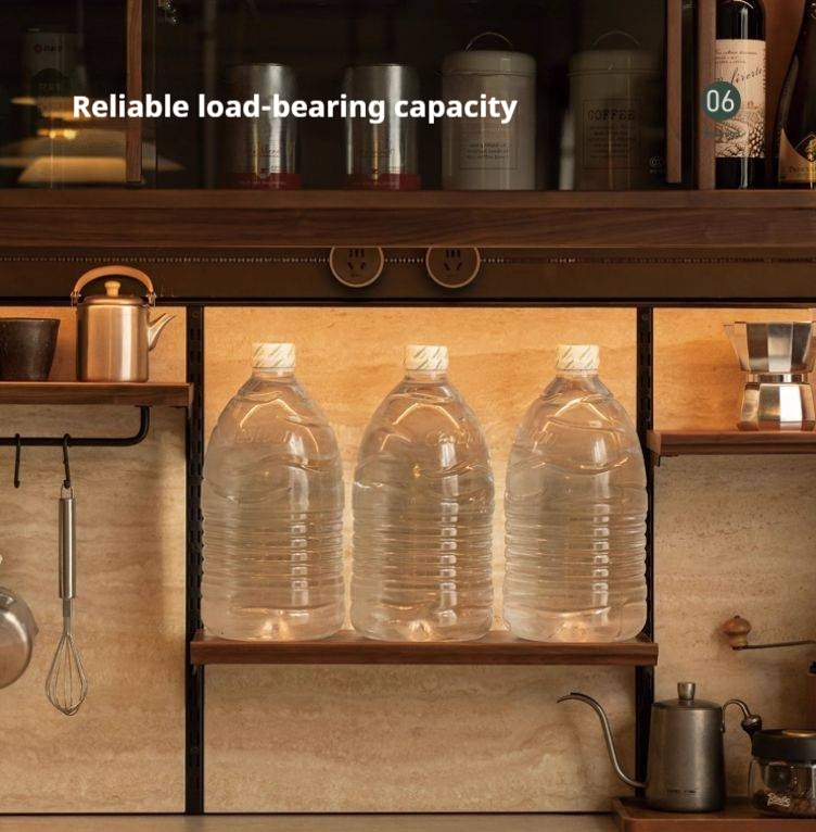 Black Walnut Solid Wood Dining Cabinet Antique Style Rock Board