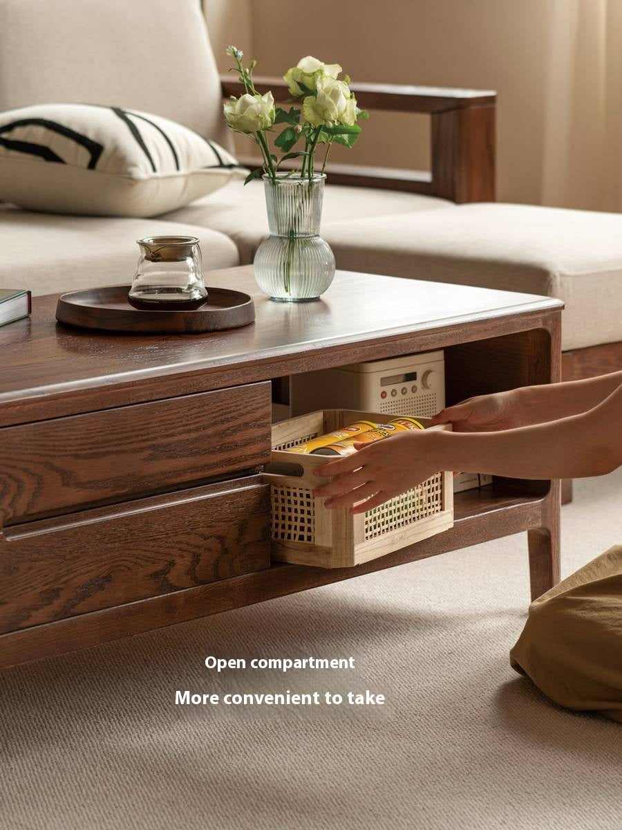 Solid Rubberwood, Oak Solid Wood Nordic Coffee Table