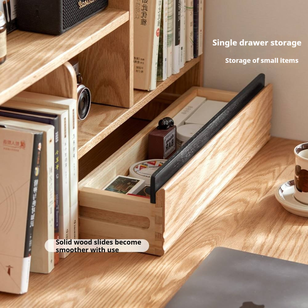 Oak Solid Wood Retractable Storage Desktop Shelf