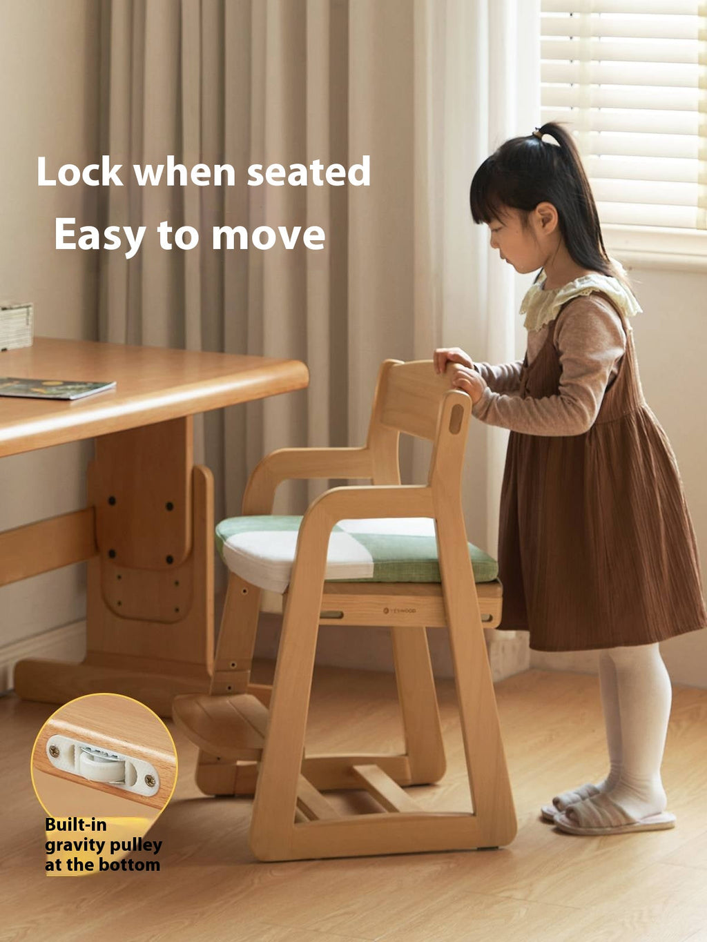 Beech Solid Wood Washable Kids Soft Chair