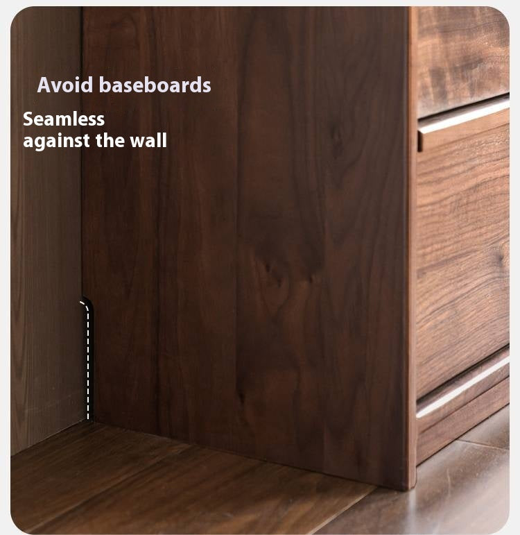 Black Walnut Solid Wood Light Luxury Bookcase and Storage