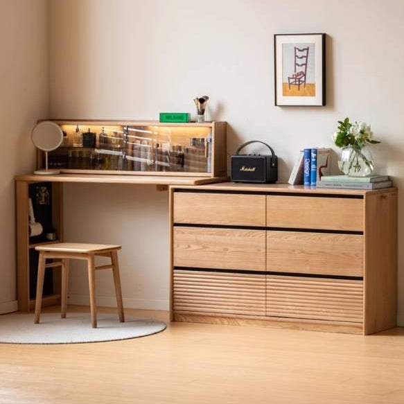 Ash Solid Wood Modern Multi-function Dressing Table