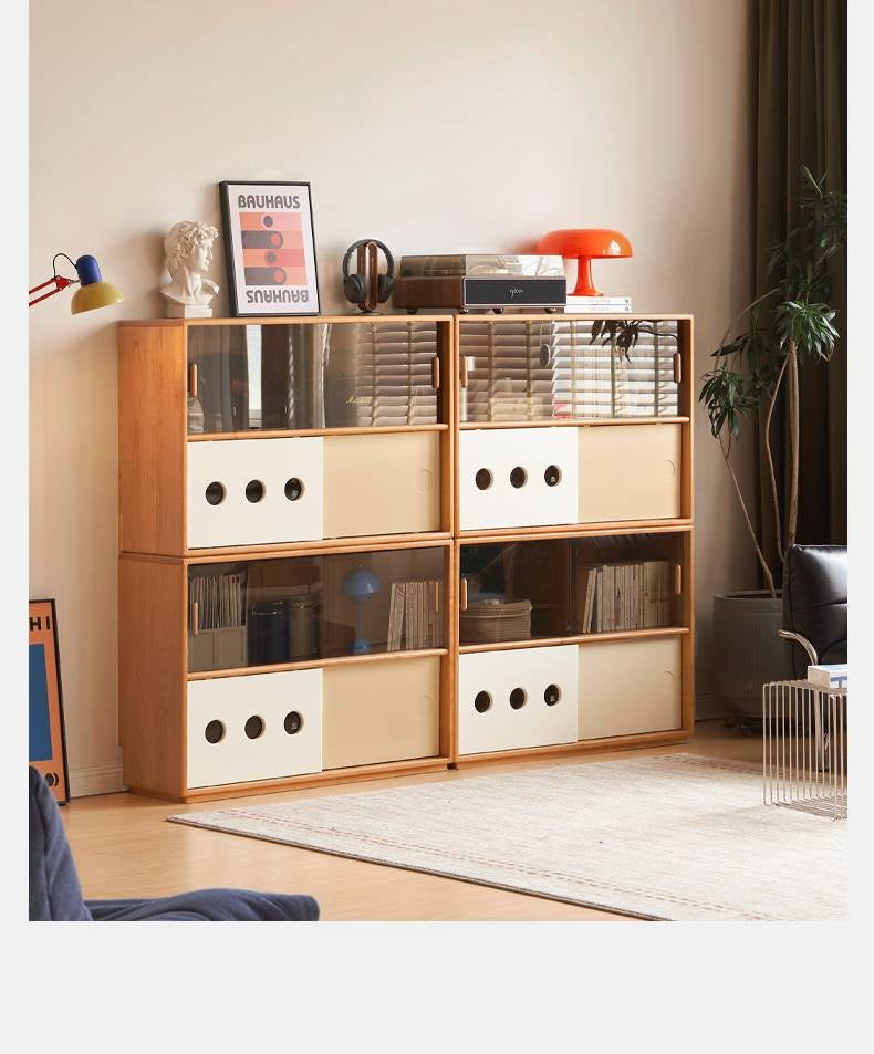 Cherry Solid Wood Ancient Style Bookcases