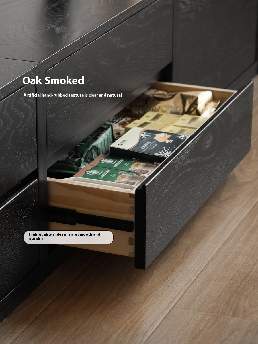 Oak Solid Wood TV Stand Combination Bookcase