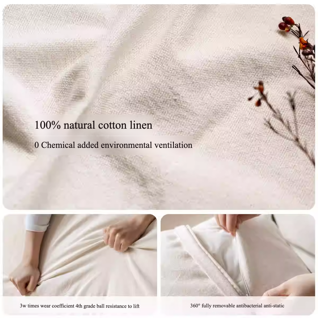 Cotton and Linen Sofa Wabi Sabi Style