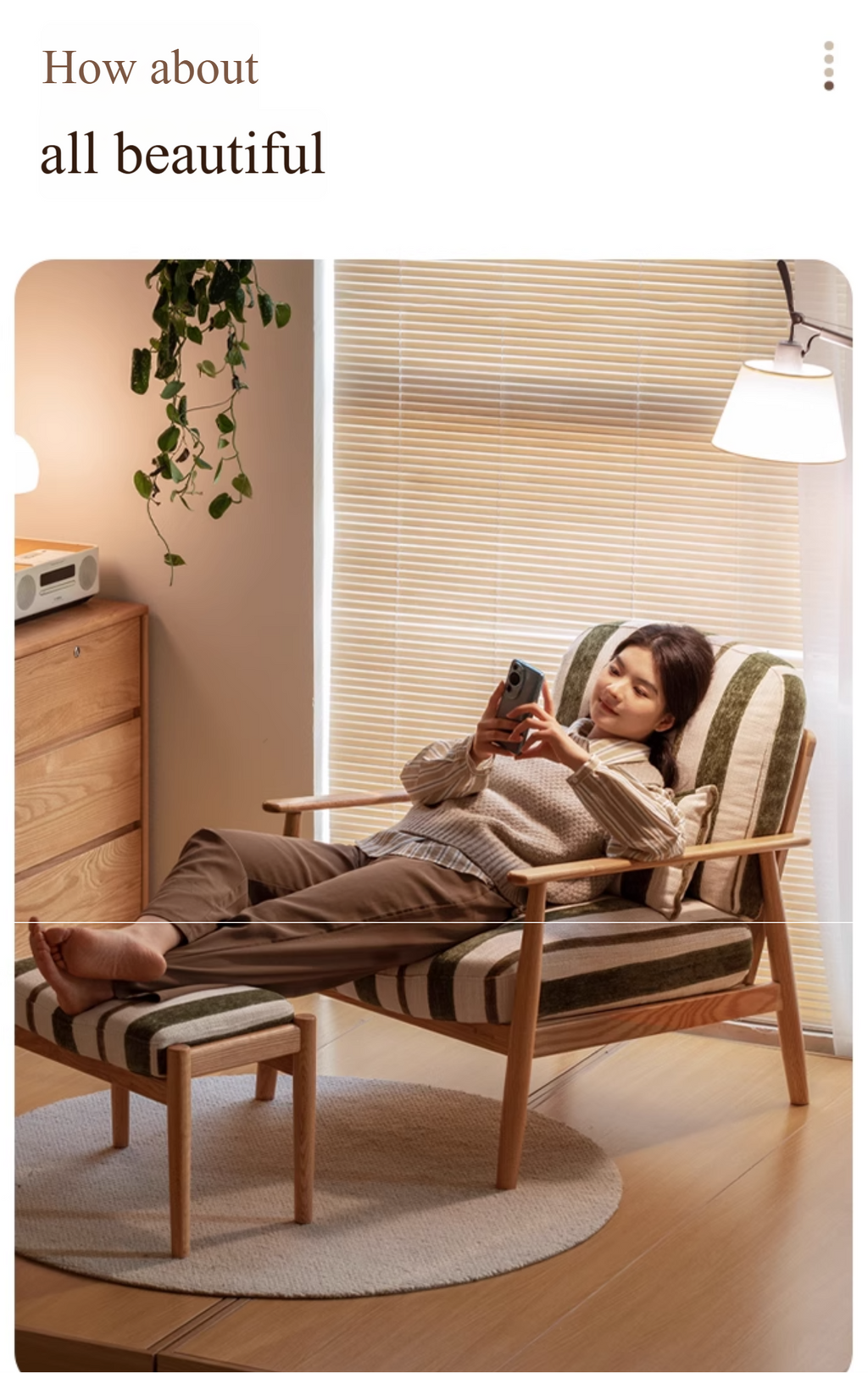 Oak Solid Wood Sofa Chair