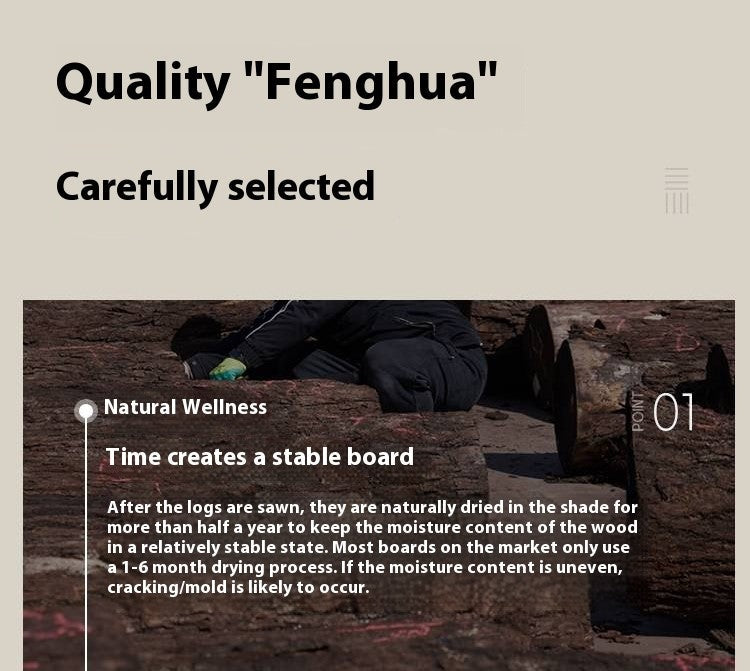 Black Walnut Solid Wood Wabi Sabi Style Large Board Dining Table