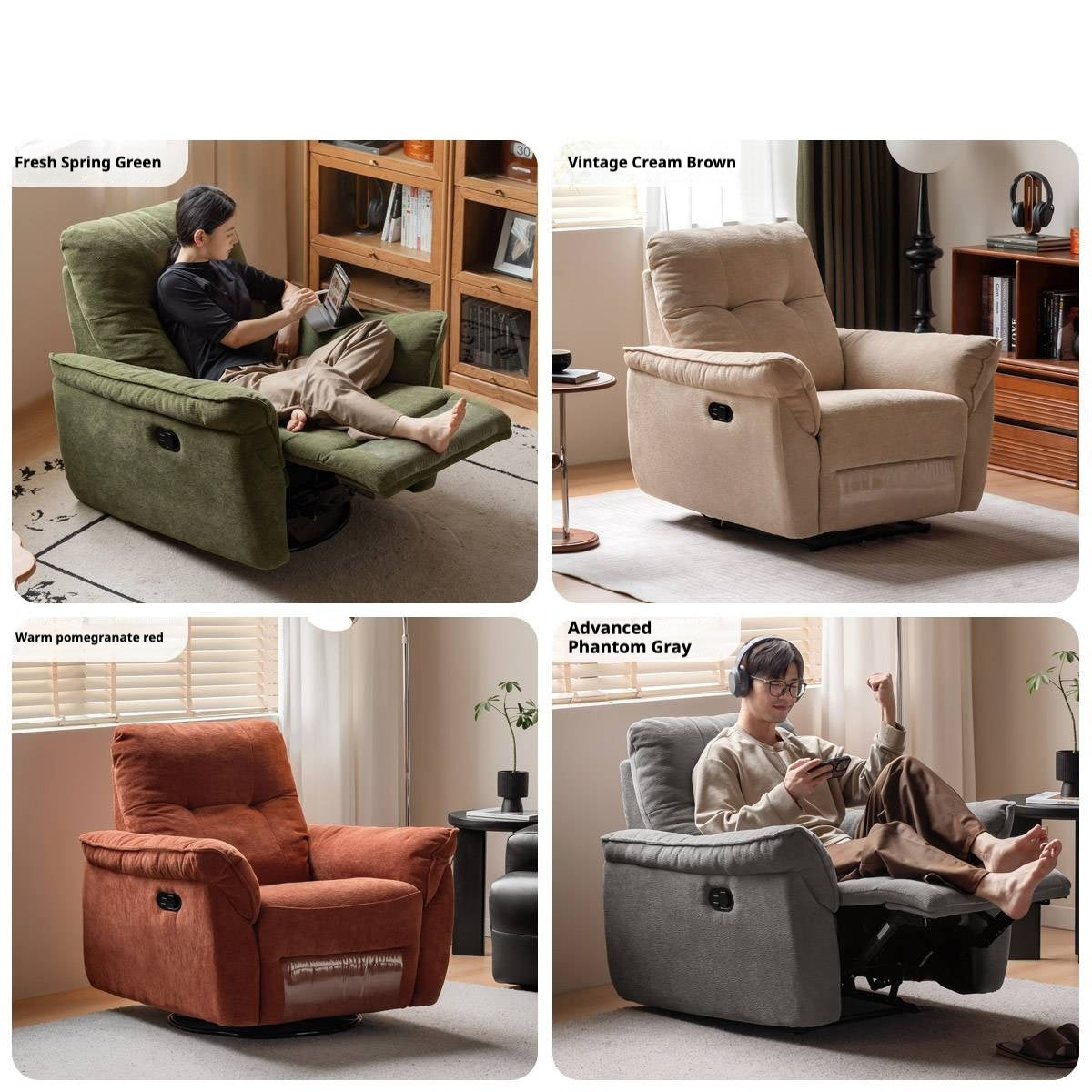 Fabric Modern Style Rocking Armchair