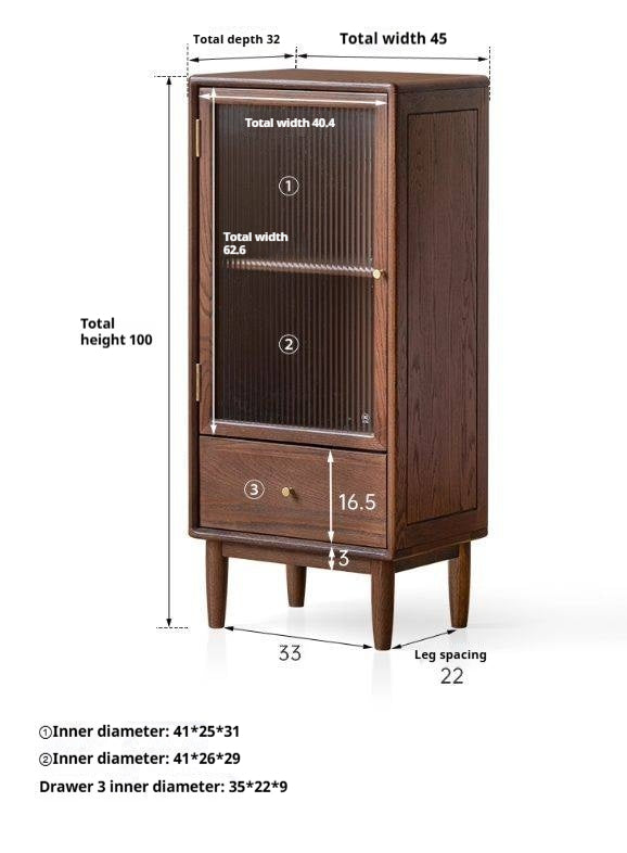 Oak Solid Wood Modern Side Cabinet