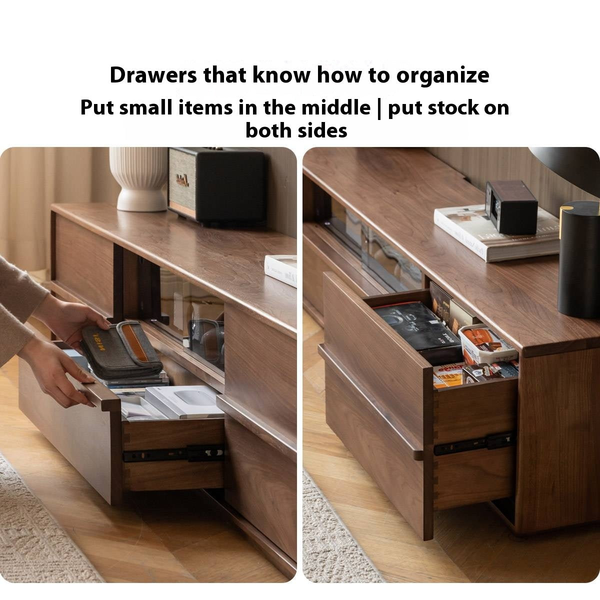 Black Walnut Solid Wood TV Stand