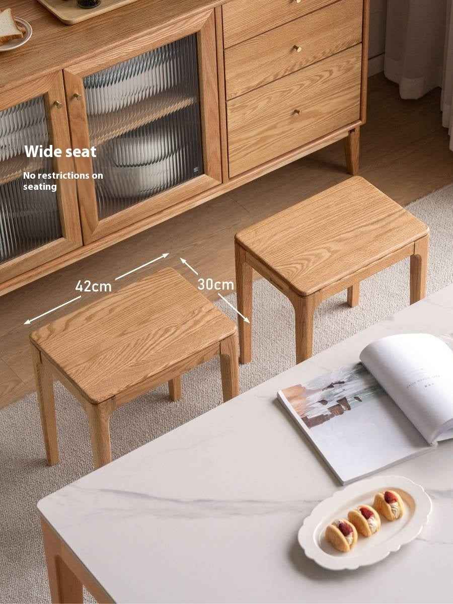 Oak, Ash, Black walnut Solid Wood Modern Style Stool