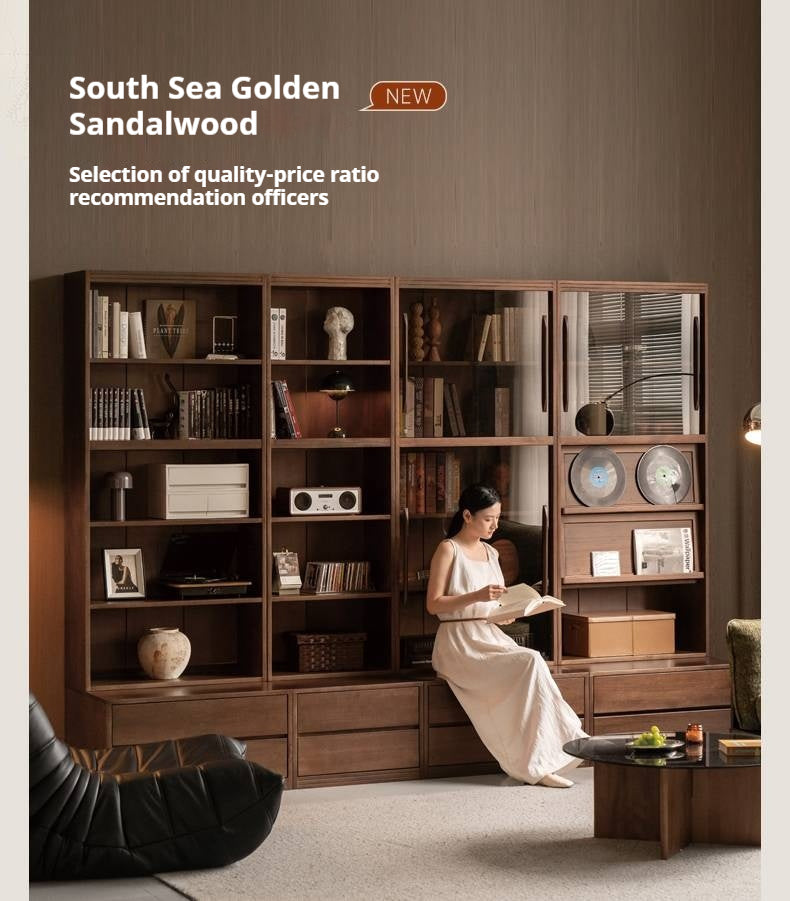 Sandalwood Solid Wood Combination Bookcase