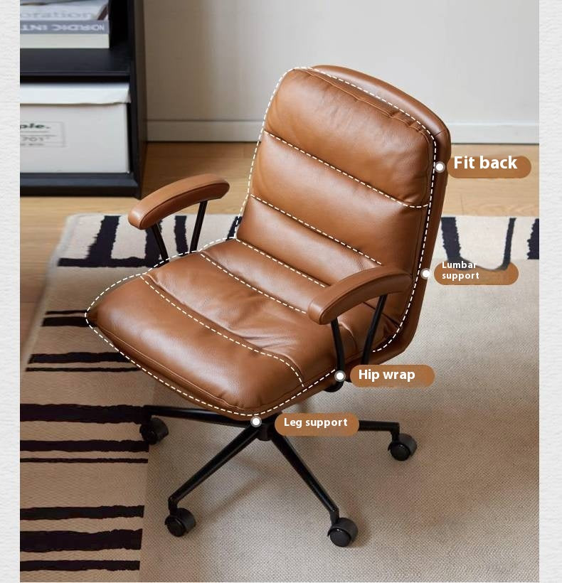 Leather Soft Rotating Office Armchair