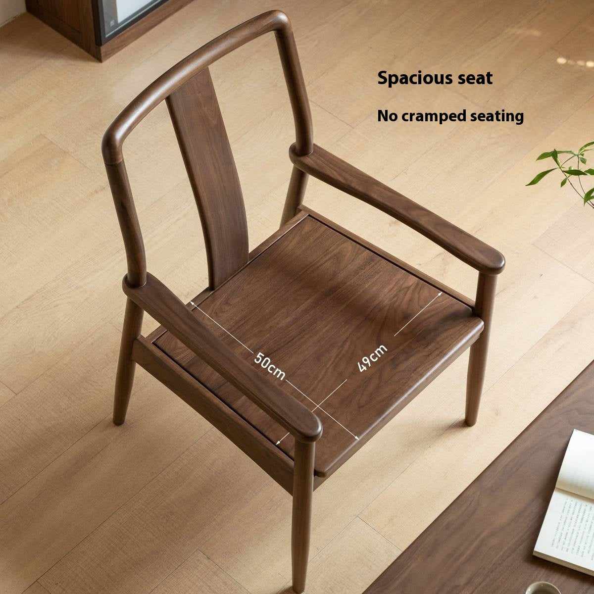 Black Walnut Solid Wood Tea Chair