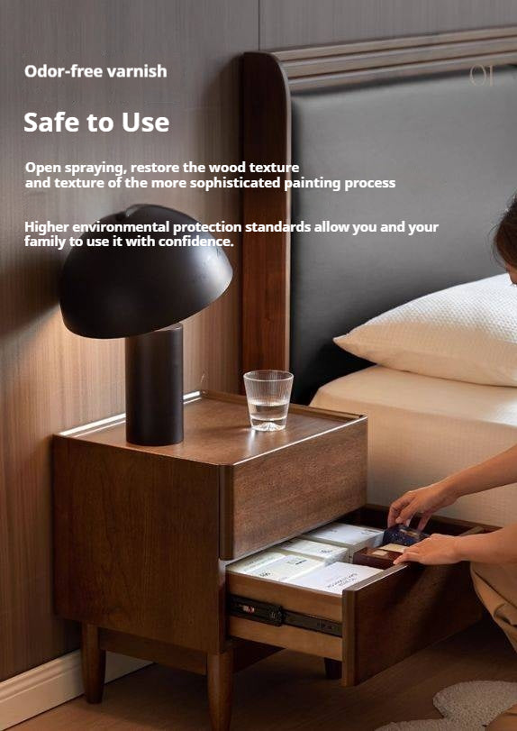 Sandalwood Solid Wood Modern Nightstand