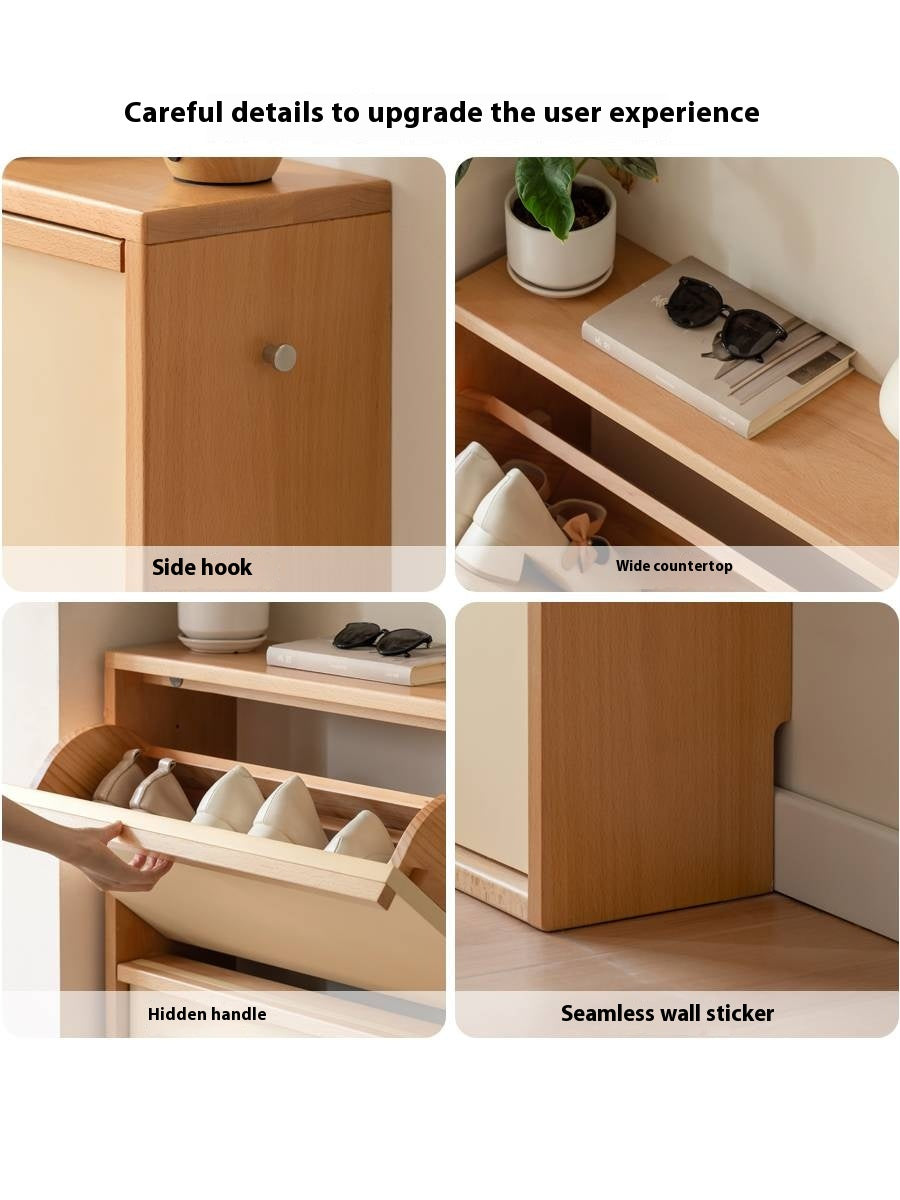 Beech Solid Wood Shoe Cabinet Hallway Cabinet