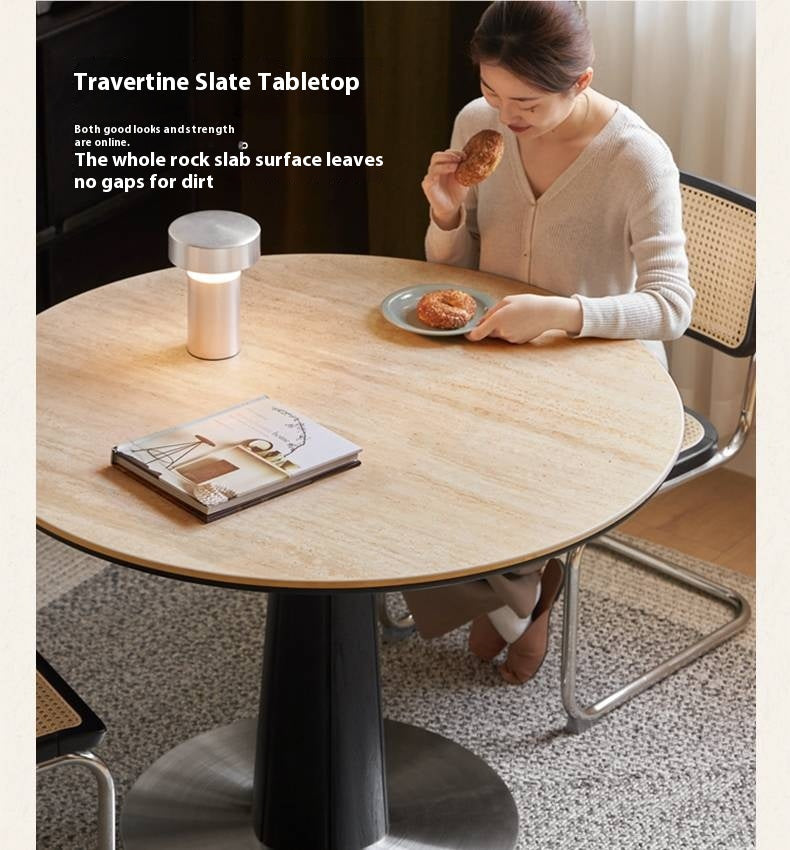 Oak Solid Wood Bauhaus Rock Plate Dining Table