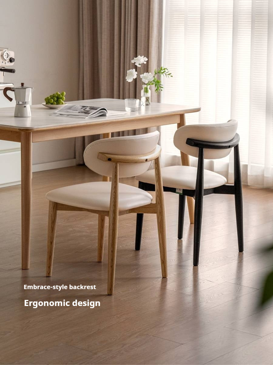 Set 4 pcs Ash Solid Wood Modern Soft Dining Chair