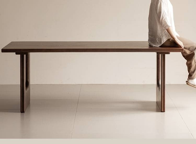 Black Walnut Solid Wood Wabi Sabi Style Large Board Dining Table