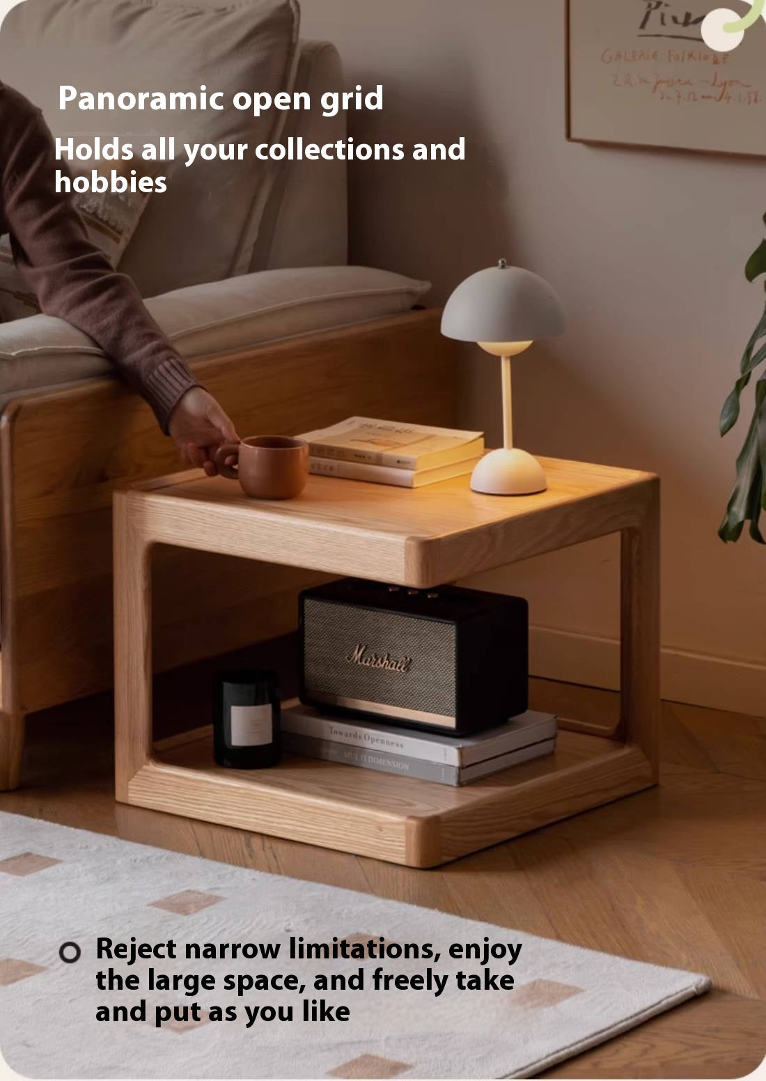 Oak Solid Wood Square Coffee Table Module Combination