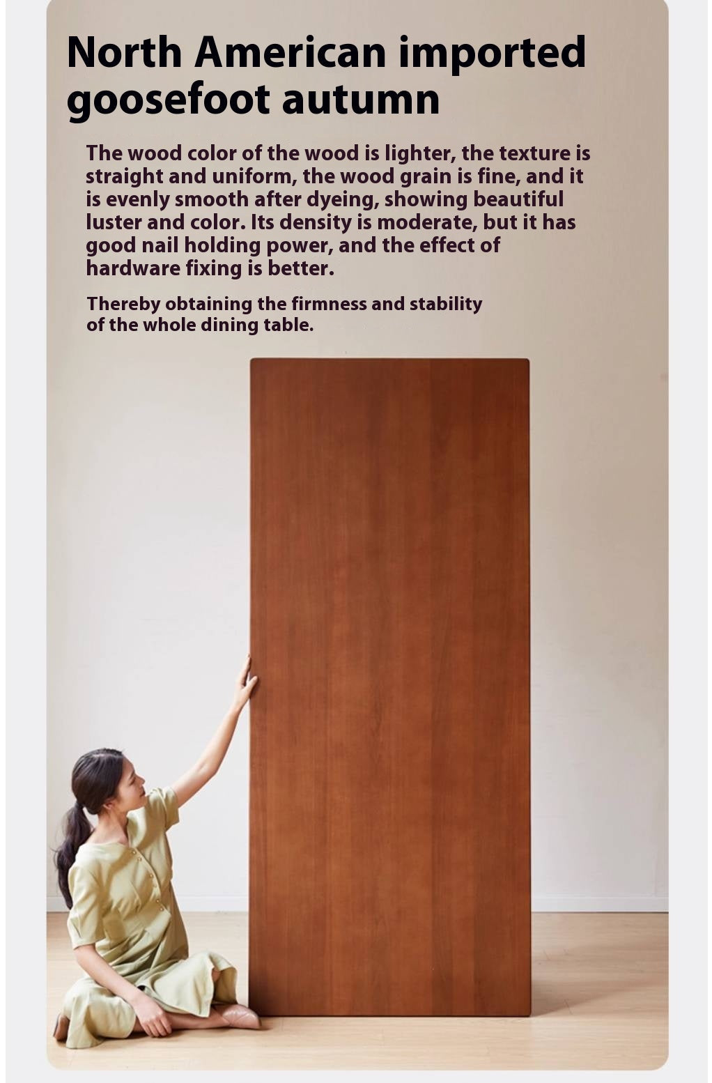 Poplar Solid Wood Mid Ancient Style Dining Table