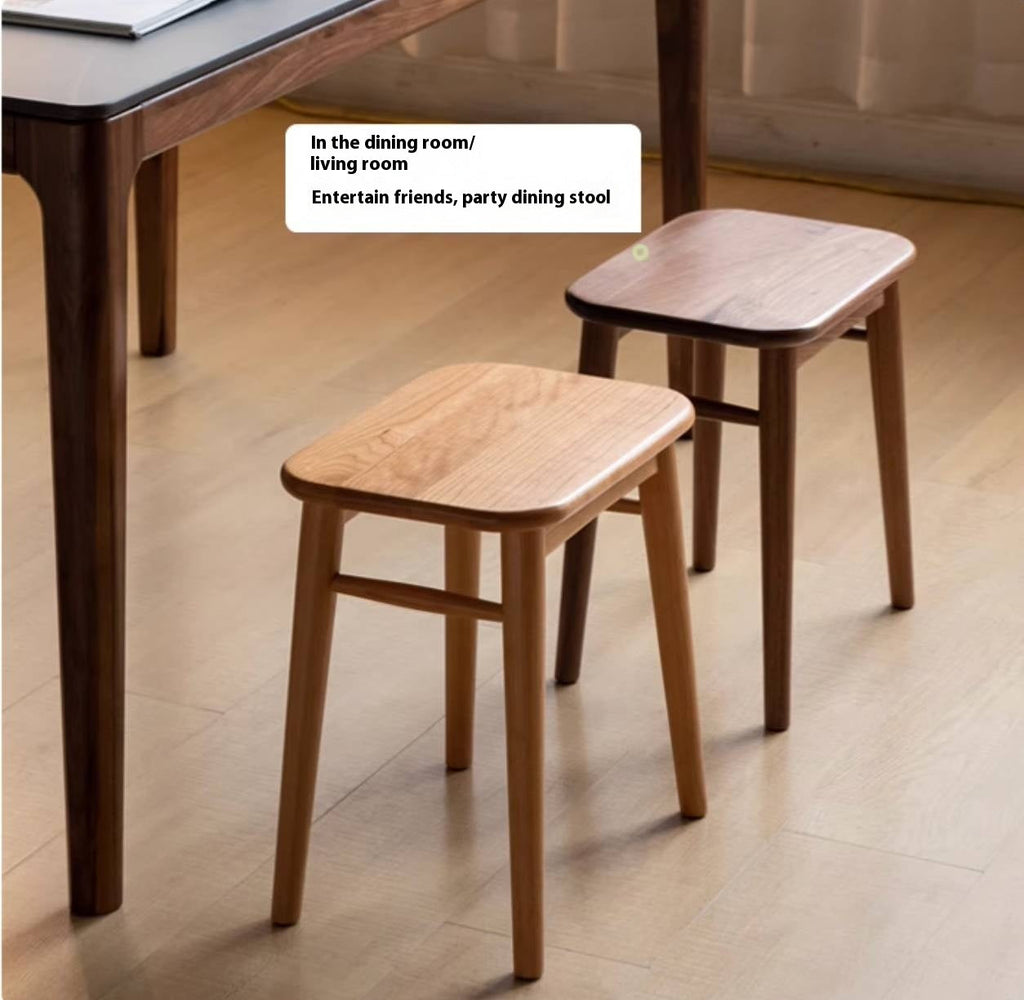 Black Walnut, Oak, Cherry, Rubberwood, Sandalwood Solid Wood Dressing Stool