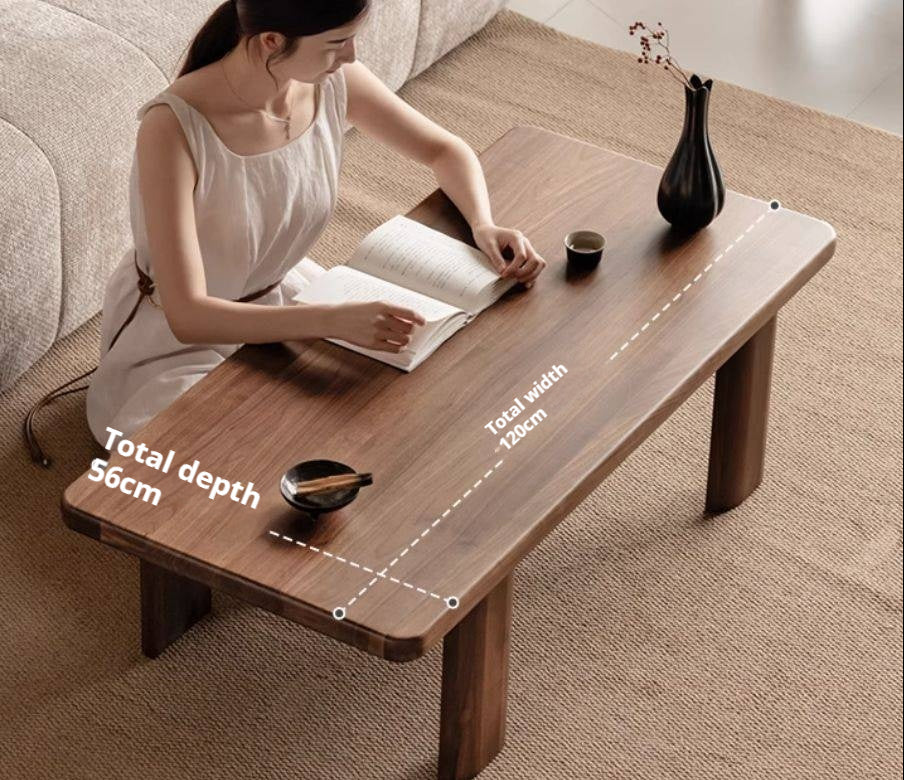 Black Walnut Solid Wood Wabi-Sabi Style Tea Table