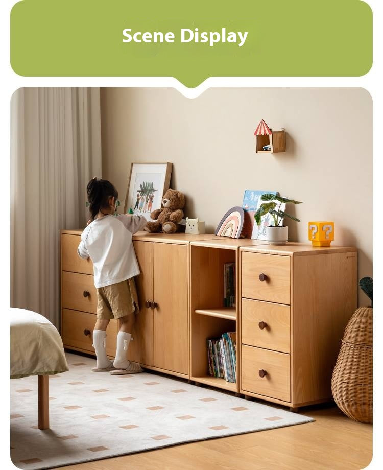 Beech Solid Wood Children's Bucket Cabinet