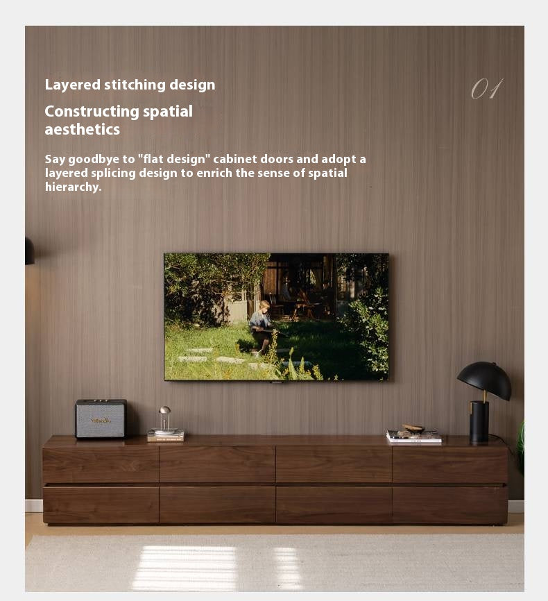 Black Walnut Solid Italian Light Luxury TV Stand