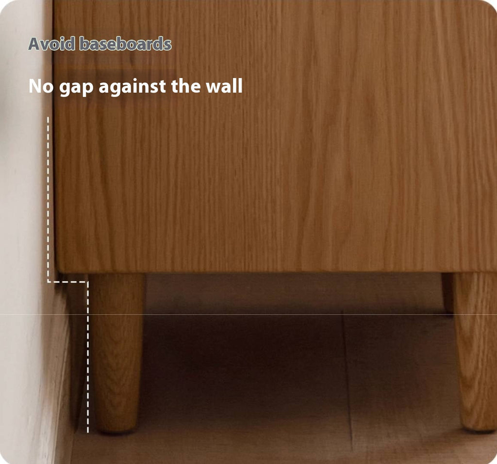 Rubberwood, Oak Solid Wood Log Style Nightstand