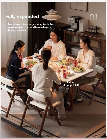 Oak Solid Wood Folding Rock Dining Table