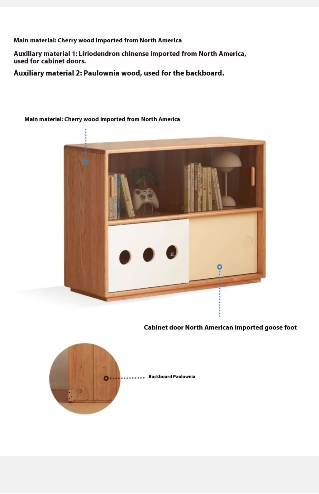 Cherry Solid Wood Ancient Style Bookcases