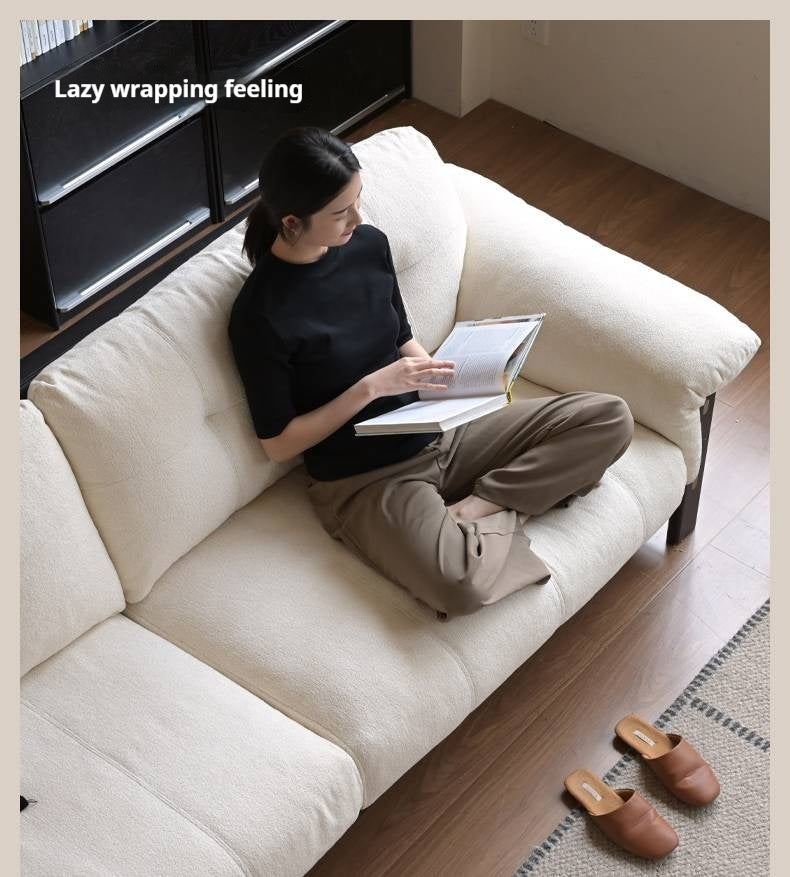 Ash Solid Wood Fabric, Leather Sofa