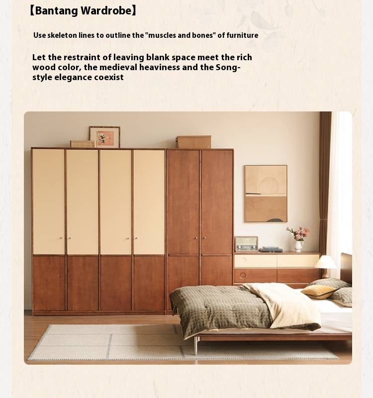 Oak Solid Wood Antique Style Wardrobe.