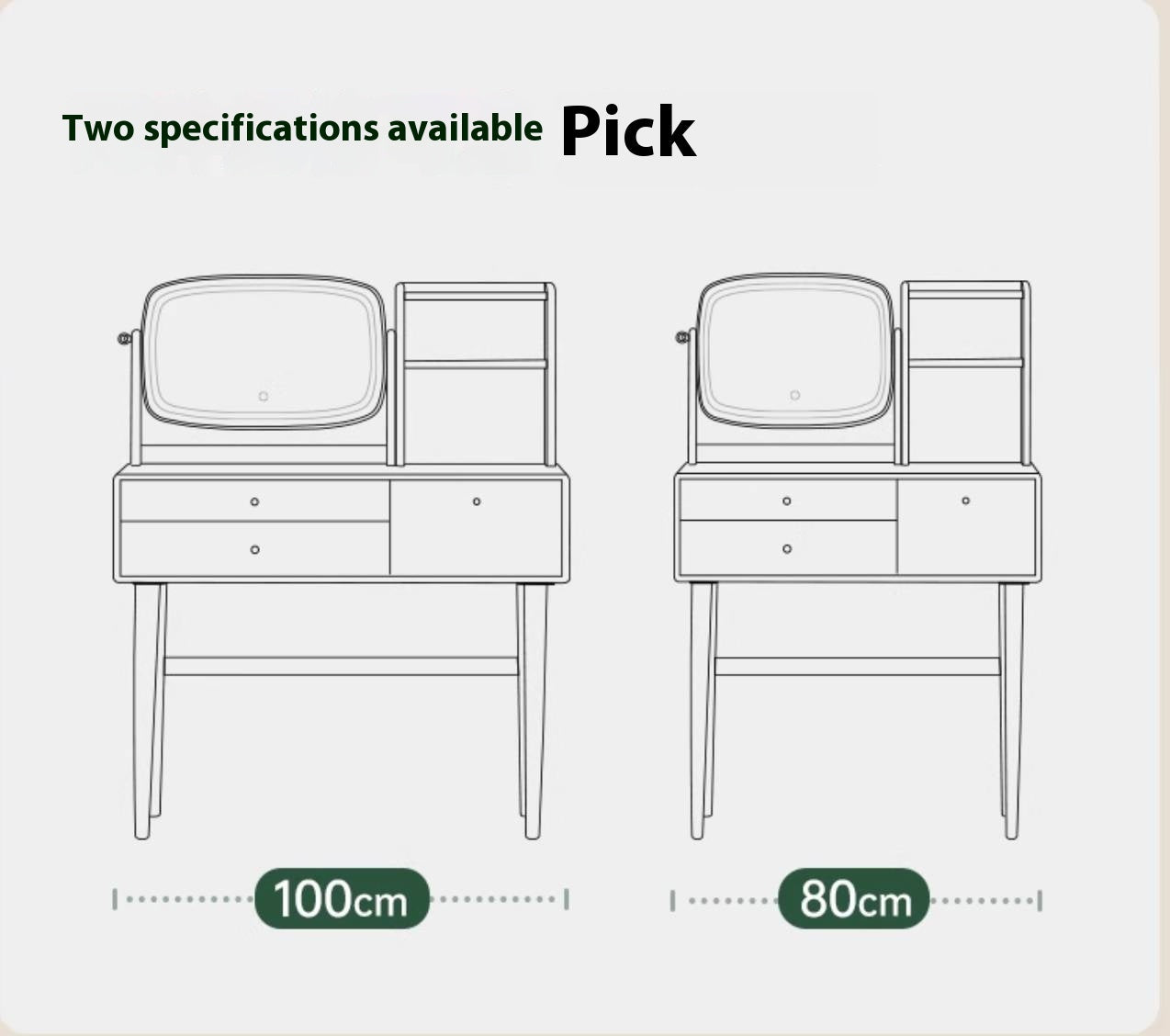 Ash Solid Wood Modern Style Dressing Table Multi Functional