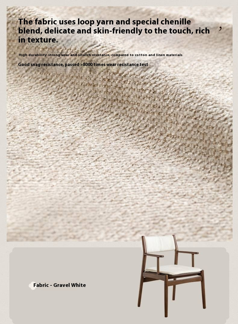 Golden Sandalwood Solid Wood Dining Soft Chair