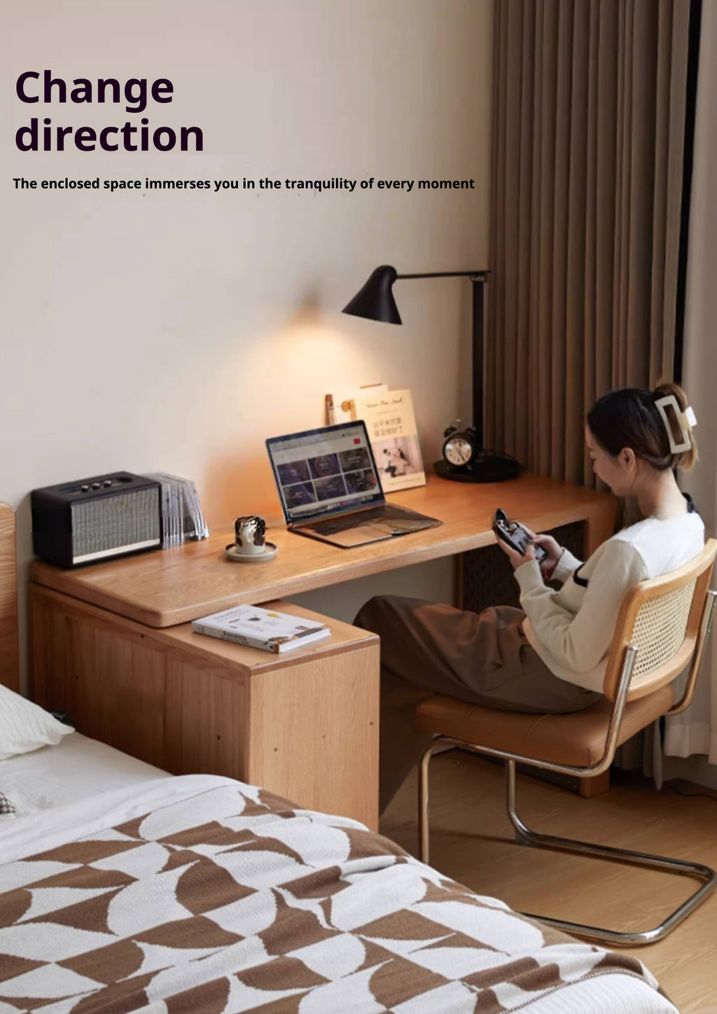 Oak Solid Wood Corner Office Desk