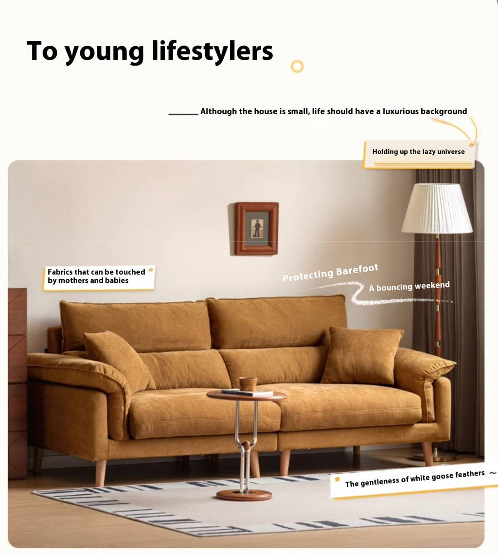 Fabric Sofa Simple High Backrest-