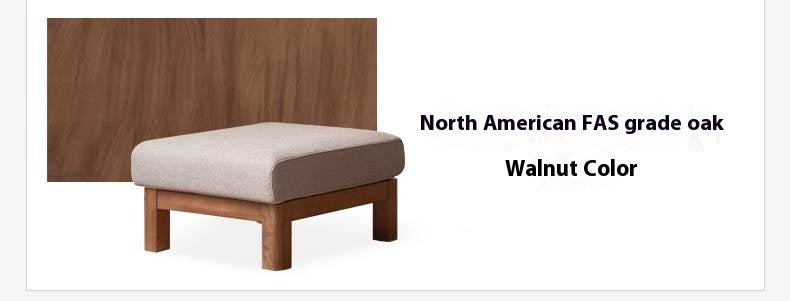 Black Walnut, Oak, Ash, Poplar Solid Wood Footstool Small Fabric Stool